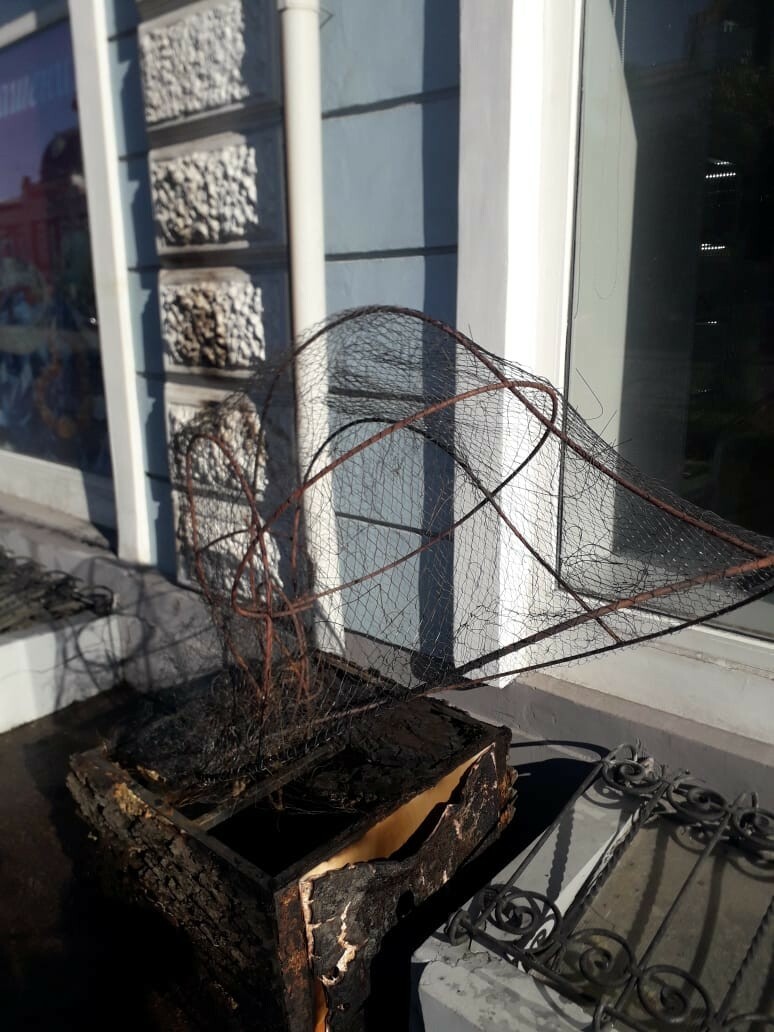 На Любинском проспекте вандалы сожгли цветочный граммофон