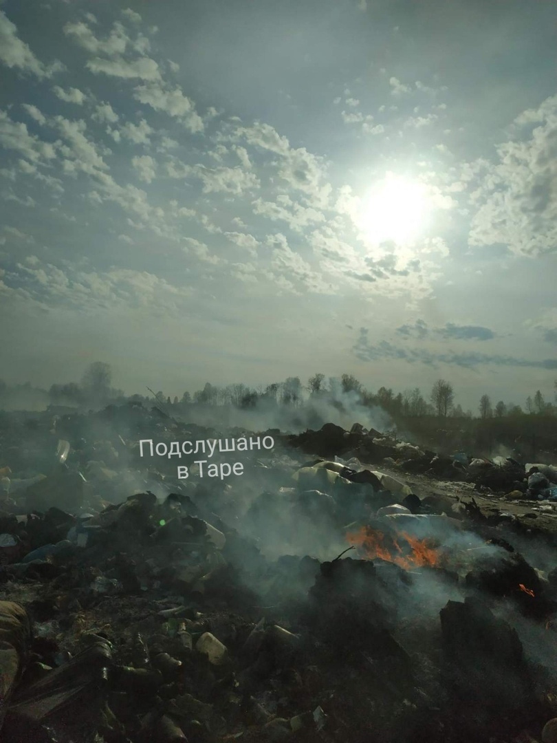 На мусорном полигоне под Тарой вновь случился пожар