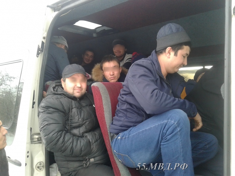 Под Омском полиция задержала микроавтобус с 19 мигрантами