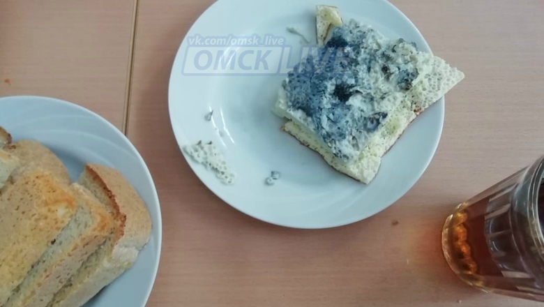 Омским школьникам на завтрак подали синий омлет